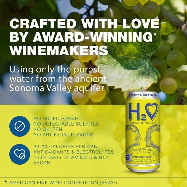 H2o (Silky & Smooth) – California White Wine Infused Refreshment, 0.0% Non-Alcoholic, Jam-packed with flavor plus Hydrating Minerals (Sauvignon Blanc) - Image 7