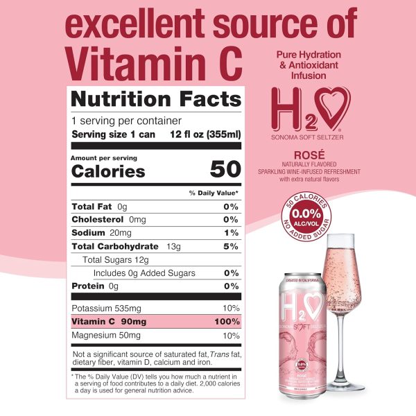 H2o (Complex Flavor) R12– California Rose Wine Infused Refreshment, 0.0% Non-Alcoholic, Jam-packed with flavor plus Hydrating Minerals, (Sparkling Rose) - Image 8