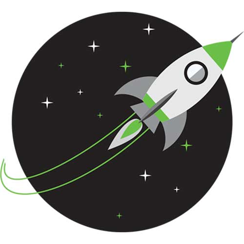 rocketship marketing icon